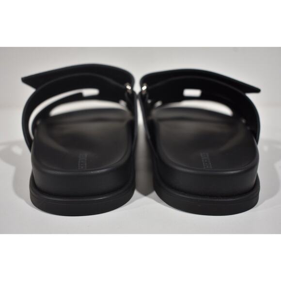 Hermes Chypre Sandal Black Calfskin Leather H Logo Strap Slide Slip On Flat 42 - Picture 11 of 12